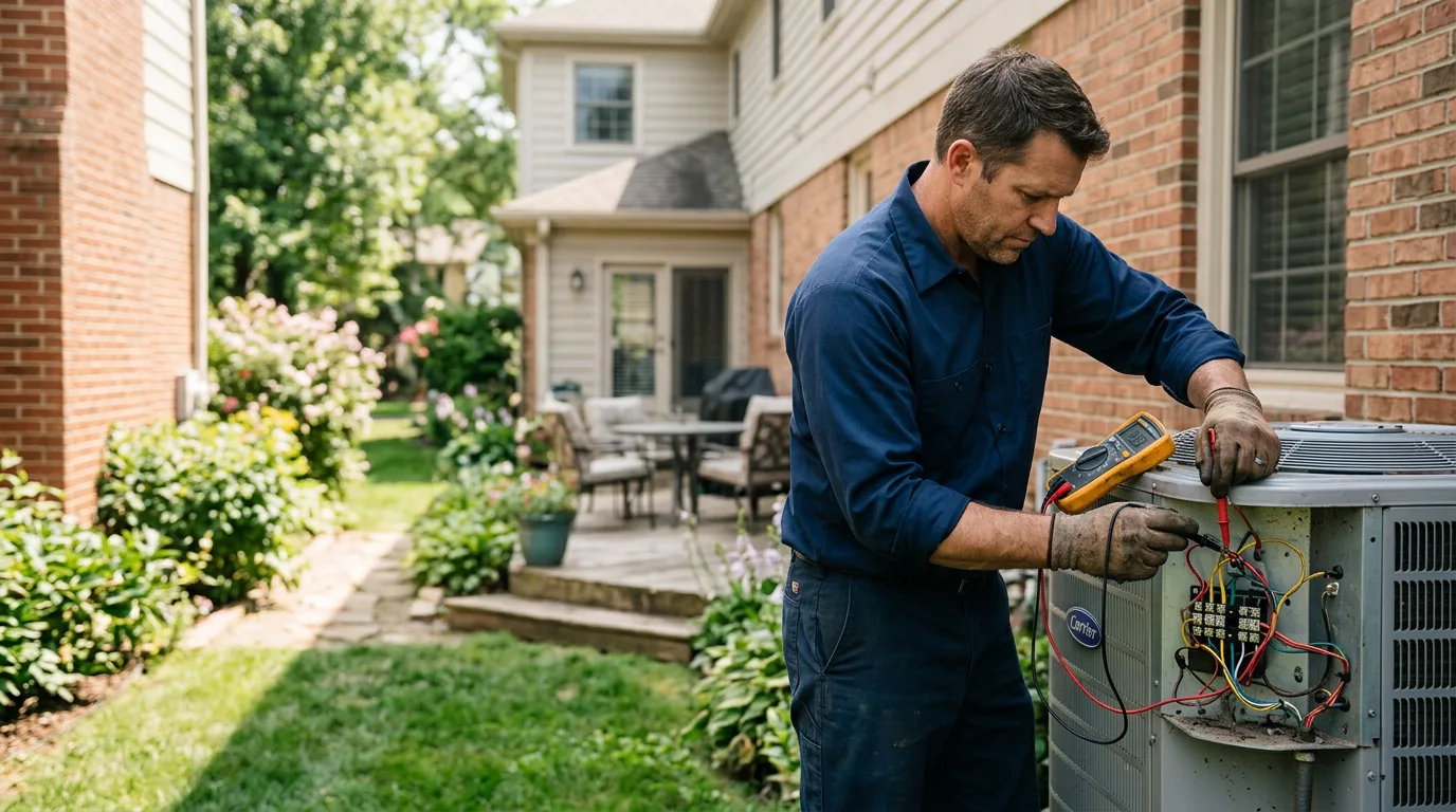 HVAC technician working near De Ruyter, NY